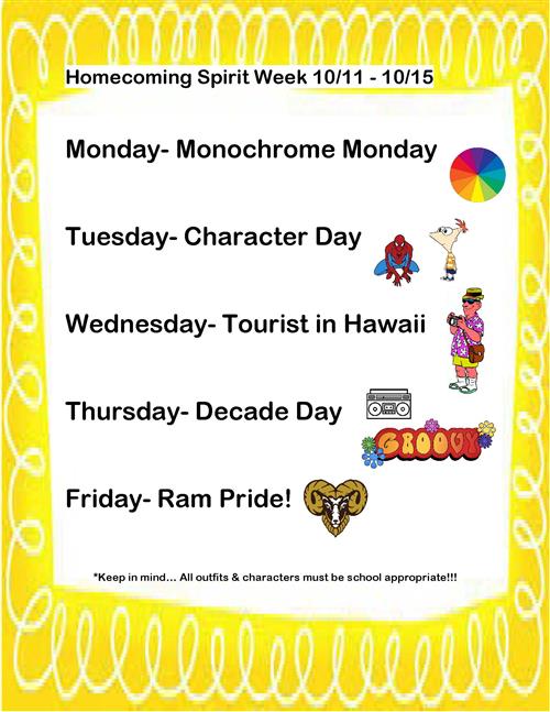 Spirit Week Flyer
